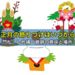 お正月の飾りつけはいつから？門松・しめ縄・鏡餅の意味と場所